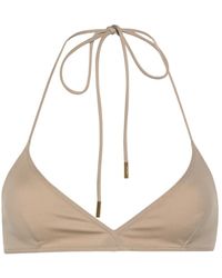 Saint Laurent - Triangle-Cup Bikini Top - Lyst
