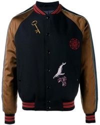 Lanvin - Patch Applique Varsity Jacket - Lyst