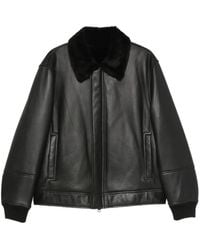 Yves Salomon - Veste En Cuir À Col En Fourrure - Lyst