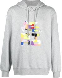 Etro - Patchwork Logo-Print Rib-Trimmed Hoodie - Lyst