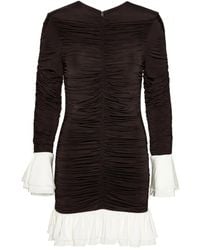ROTATE BIRGER CHRISTENSEN - Ruched Detailing Dress In Brown - Lyst