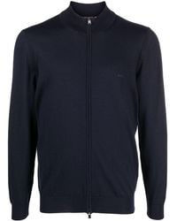 BOSS - Zip-Up Virgin-Wool Sweater - Lyst