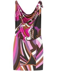 PUCCI - Orchidee And Iride-Print Mini Dress - Lyst