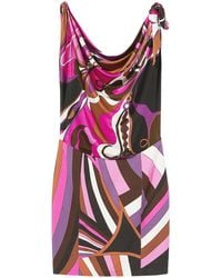 PUCCI - Orchidee And Iride-Print Mini Dress - Lyst