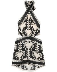 Johanna Ortiz - Tide Halterneck Cut-Out Mini Dress - Lyst