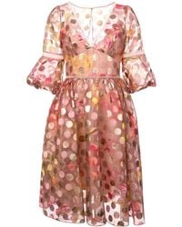 Marchesa notte Polka Dot Wijde Jurk - Roze