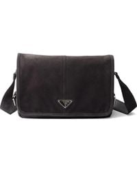 Prada - Suede Shoulder Bag - Lyst
