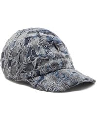 DIESEL - Destroyed-Denim Baseball Cap - Lyst