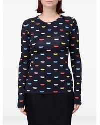 Fiorucci - Lips-Print Long-Sleeved T-Shirt - Lyst