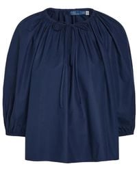 Polo Ralph Lauren - Lace-Up Blouse - Lyst