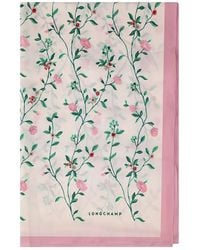 Longchamp - Floral-Print Scarf - Lyst
