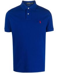 Polo Ralph Lauren - Rib-Knit Polo Shirt With Two-Button Placket, Tennis Tail And Embroidered Logo - Lyst