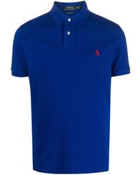 Polo Ralph Lauren - Rib-Knit Polo Shirt With Two-Button Placket, Tennis Tail And Embroidered Logo - Lyst