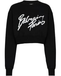 Balmain - Sudadera De Algodón Estampado - Lyst