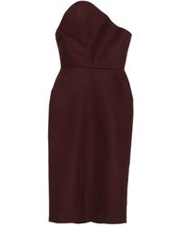 David Koma - Strapless Midi-Jurk Met Asymmetrische Hals - Lyst