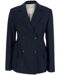 Tela - Double-Breasted Peak-Lapels Blazer - Lyst