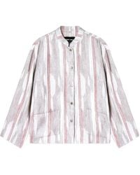Giorgio Armani - Stripe-Print Bomber Jacket - Lyst