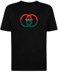 Gucci - T-shirt in cotone con stampa del logo - Lyst