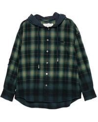 Feng Chen Wang - Plaid-Pattern Hooded Shirt Jacket - Lyst