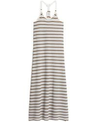 Woolrich - Striped Side-Slit Maxi Dress - Lyst
