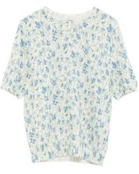 Loewe - Floral-Print Knitted T-Shirt - Lyst