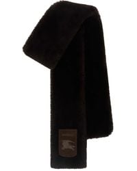 Burberry - Logo-Appliqué Shearling Scarf - Lyst
