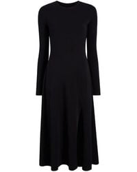 Another Tomorrow - Asymmetric-Seam Long-Sleeve Midi Dress - Lyst