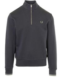 Fred Perry - Sweat À Col Zippé À Logo - Lyst