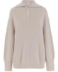 Carven - Zip-Neck Wool Sweater - Lyst
