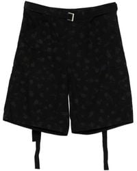 Sacai - Floral-Detail Belt Shorts - Lyst