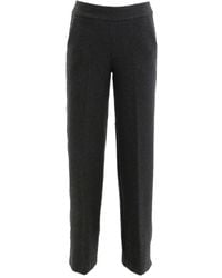 Avenue Montaigne - Carla Textured Straight Trousers - Lyst