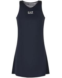 EA7 - Robe Courte Sans Manches À Logo Imprimé - Lyst