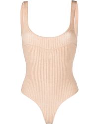 Patrizia Pepe - Bee-embroidered Ribbed Bodysuit - Lyst