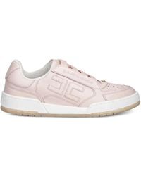 Elisabetta Franchi - Logo-Plaque Leather Trainers - Lyst