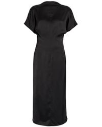 TOVE - Aker Satin Cap-Sleeve Midi Dress - Lyst