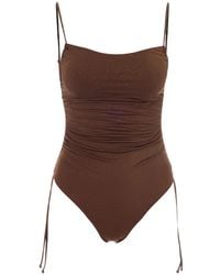 MC2 Saint Barth - Crystal-Embellished Ruched Swimsuit - Lyst