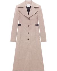 Courreges - Checked Wool Long Coat - Lyst