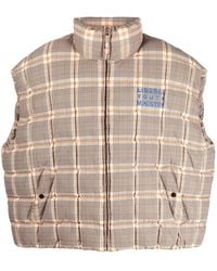 Liberal Youth Ministry - Appliqué-Lettering Check-Pattern Gilet - Lyst
