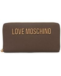 Love Moschino - Portefeuille Zippé À Plaque Logo - Lyst