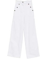 Max Mara - Button-Detail Wide-Leg Trousers - Lyst