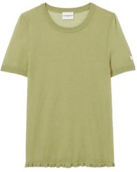 Claudie Pierlot - T-Shirt À Manches Courtes Et Ourlet À Volants - Lyst