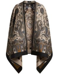 Etro - Cape Jacquard En Laine Mélangée À Motif Paisley - Lyst