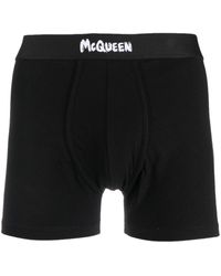 Alexander McQueen Boxershorts Met Logo - Zwart