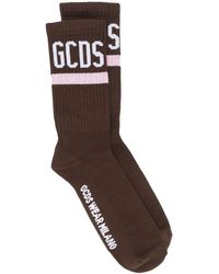 Gcds Logo print socks - Braun