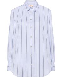 Marni - Striped Straight-collar Cotton Shirt - Lyst
