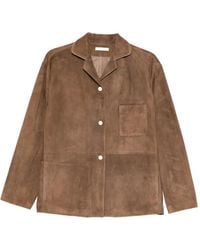 The Row - Janine Suede Leather Shirt - Lyst