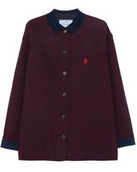Prada - Giacca A Righe Con Ricamo - Lyst