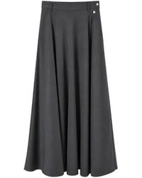 Herno - Belt-Loop A-Line Midi Skirt - Lyst