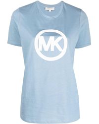 MICHAEL Michael Kors Logo Print T-Shirt in White | Lyst