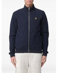 Belstaff - Logo-Patch Zip-Up Sweatshirt - Lyst